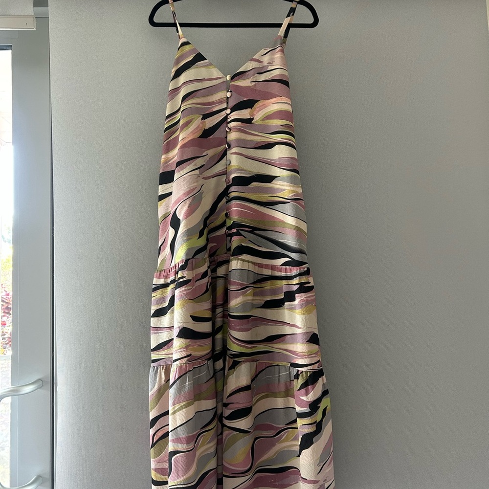 Ted Baker Pink and Black Patterned Maxi Dress